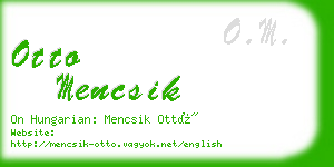 otto mencsik business card